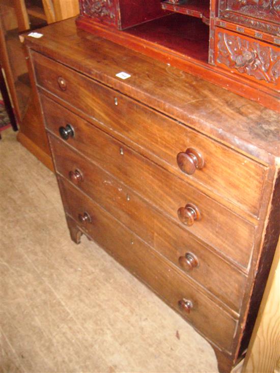 19th Century mahogany chest of four drawers